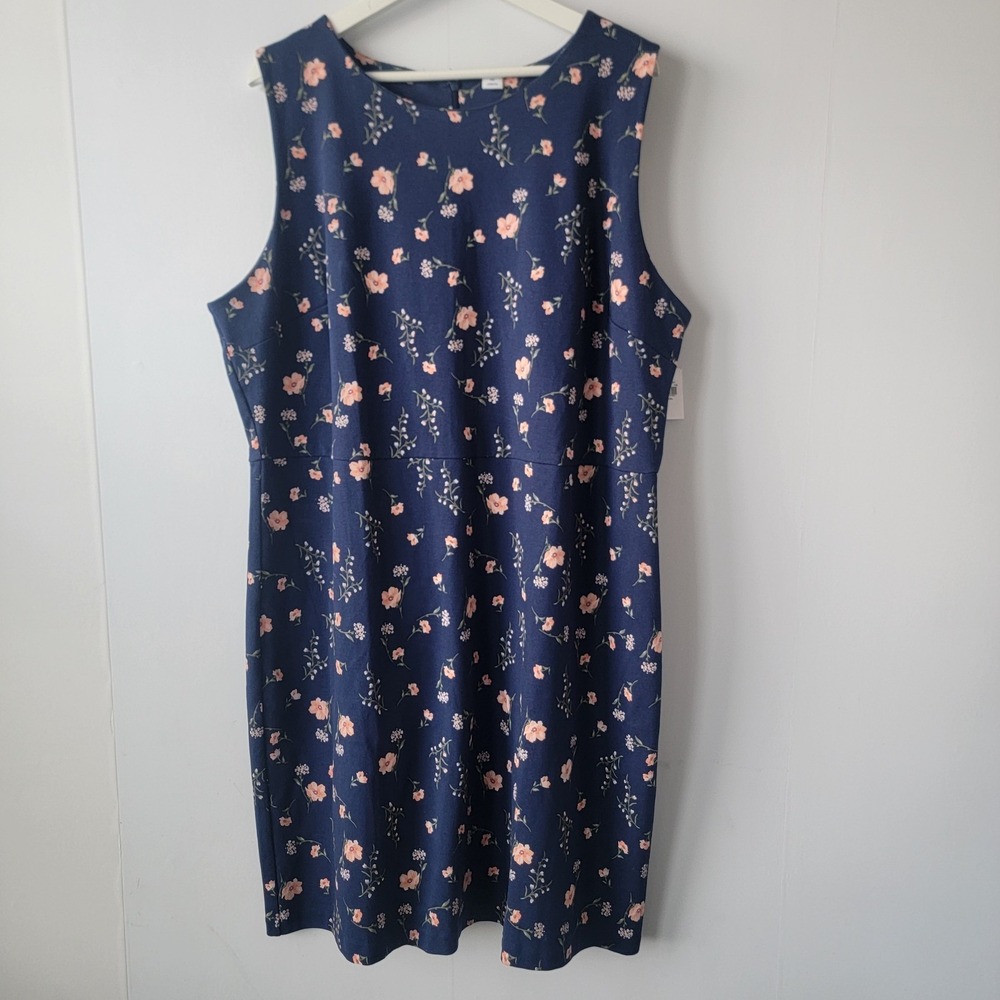 Old Navy women's floal sleeveless ponte-knit sheath dress size‎ XXL round neck